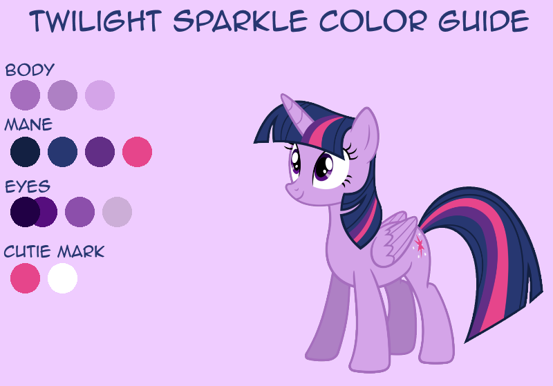 Twilight Sparkle Color Guide by LeafiaTree on DeviantArt
