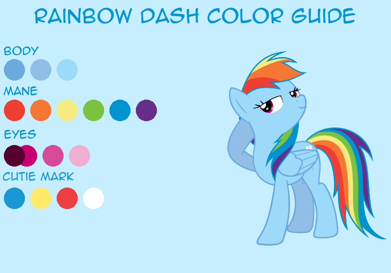 Rainbow Dash Color Guide By LeafiaTree On DeviantArt