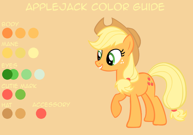 Mlp Applejack Color Inverted AppleJack Color Guide by LeafiaTree on DeviantArt