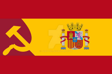 Bandera Espana Socialista con escudo