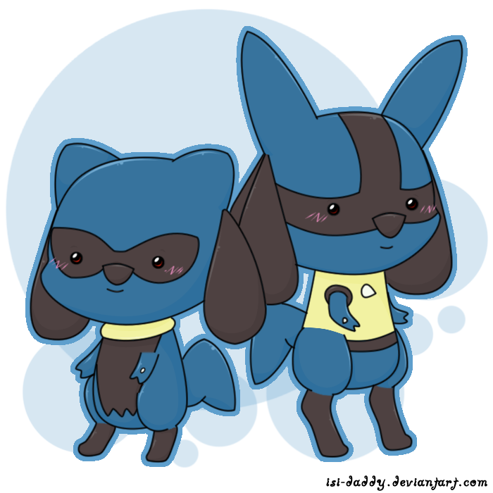 Chibi Riolu and Lucario