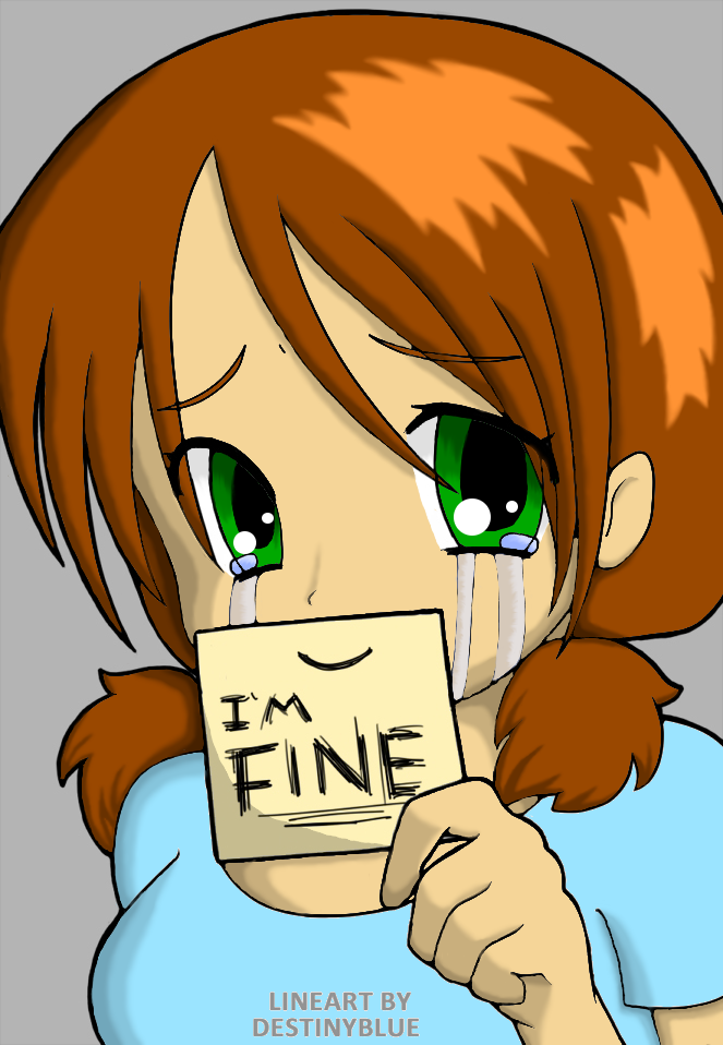 I'm Fine Lineart - Coloured