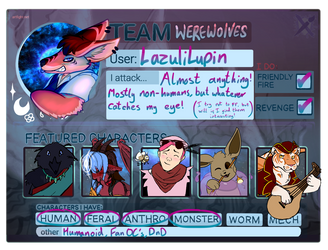 Art Fight Werewolf Team Card