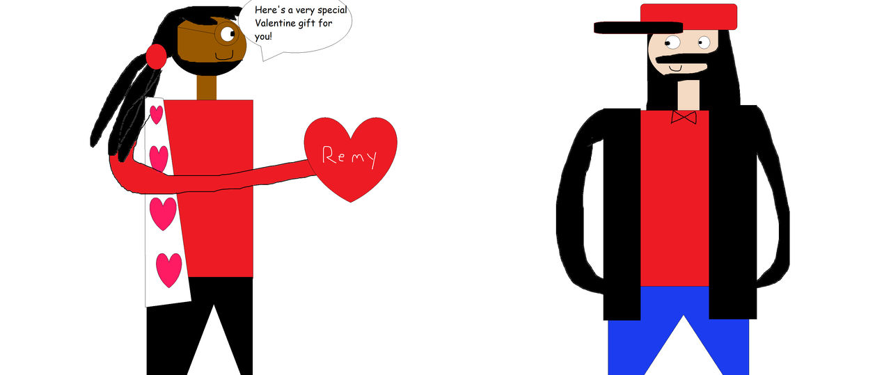 Giving a Valentine to Remy by mylesterlucky7 on DeviantArt