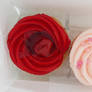 2 sweet red and pink cupcakes