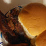 Burgers, ribs and corn