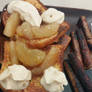 Apple cinnamon French toast with sausage links