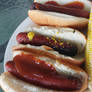 Hot links and hot dog with corn
