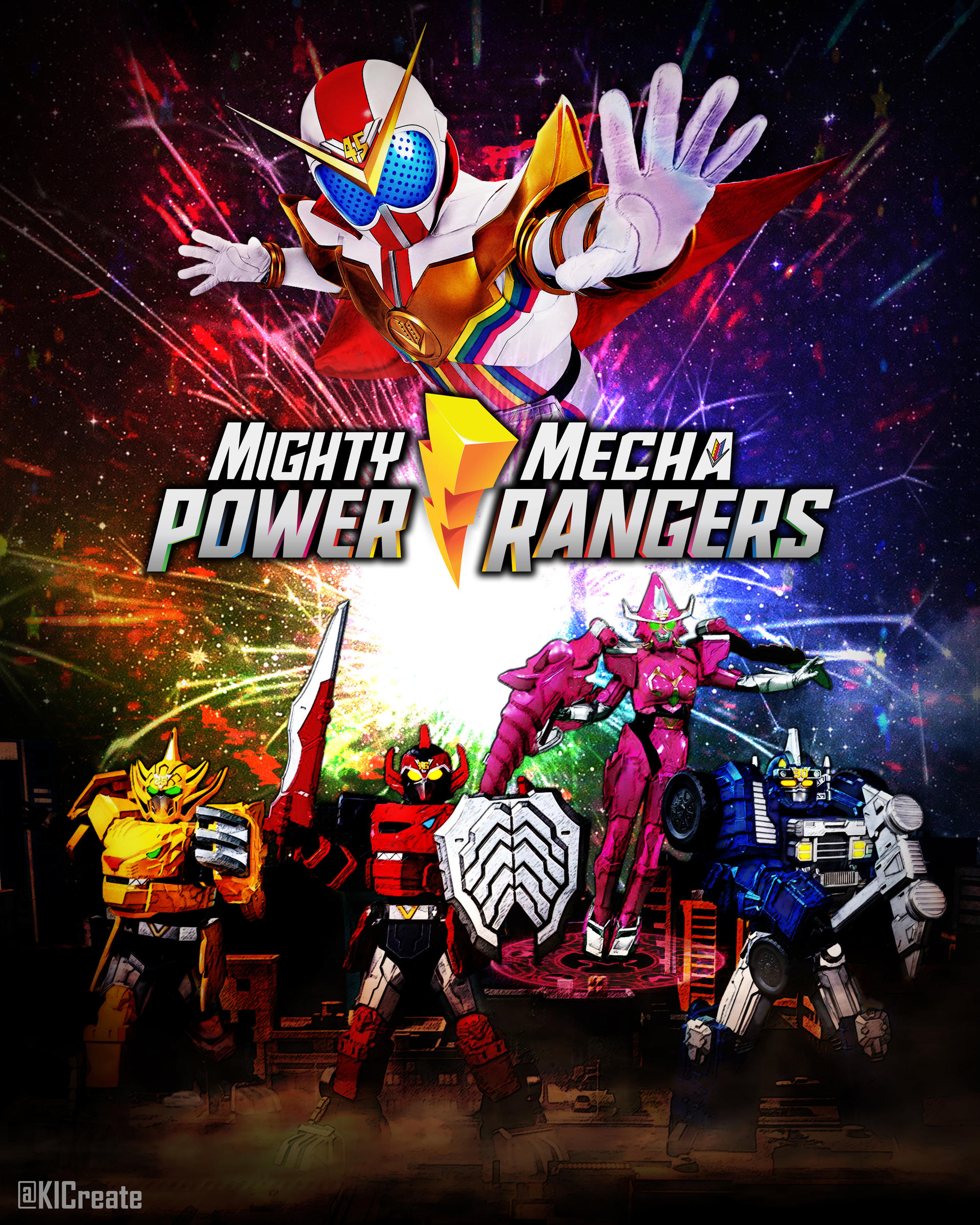 Mewing Power Rangers Mighty Mecha Power Rangers Poster (Fanmade) by KIOfficialArt on DeviantArt
