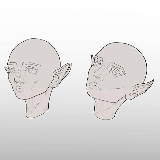 Elf Head Rotation Elf heads by Sisouart on DeviantArt