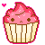 kawaii cupcake icon.