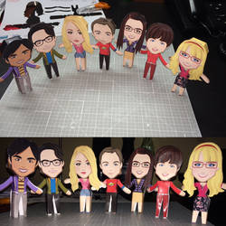 Big Bang Theory cast papercraft