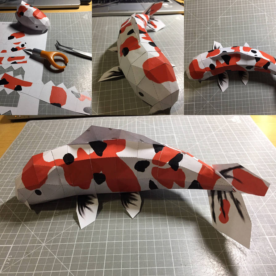 Low Poly Koi fish papercraft by otherwld on DeviantArt
