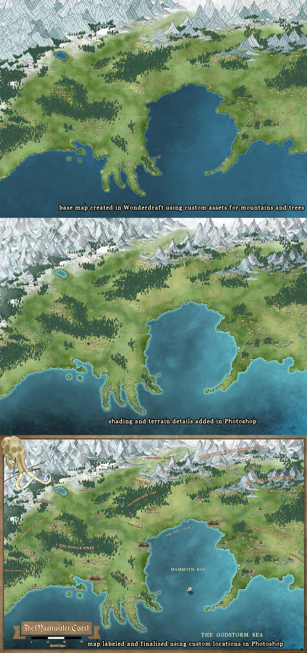 Work process: Wonderdraft to Photoshop by stratomunchkin on DeviantArt