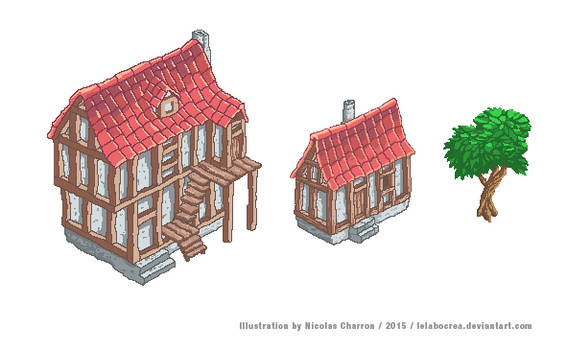 Houses, 16 bit RPG inspired style