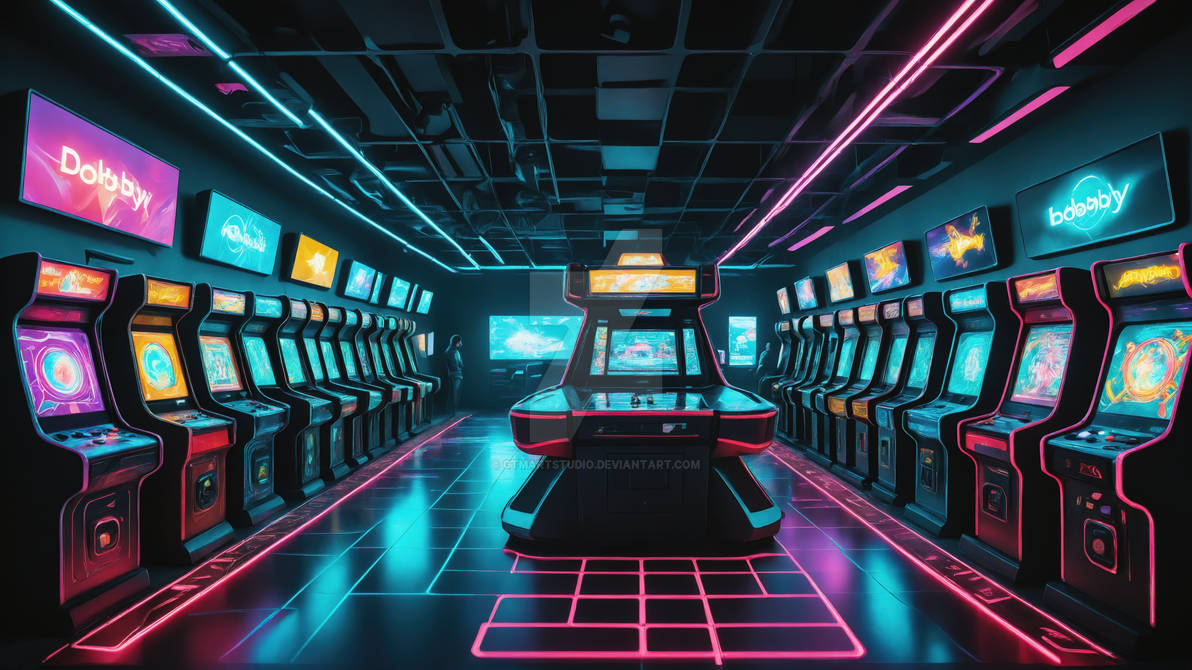 Future Arcade (16:9) Futuristic Neon Arcade by ctmartstudio on DeviantArt