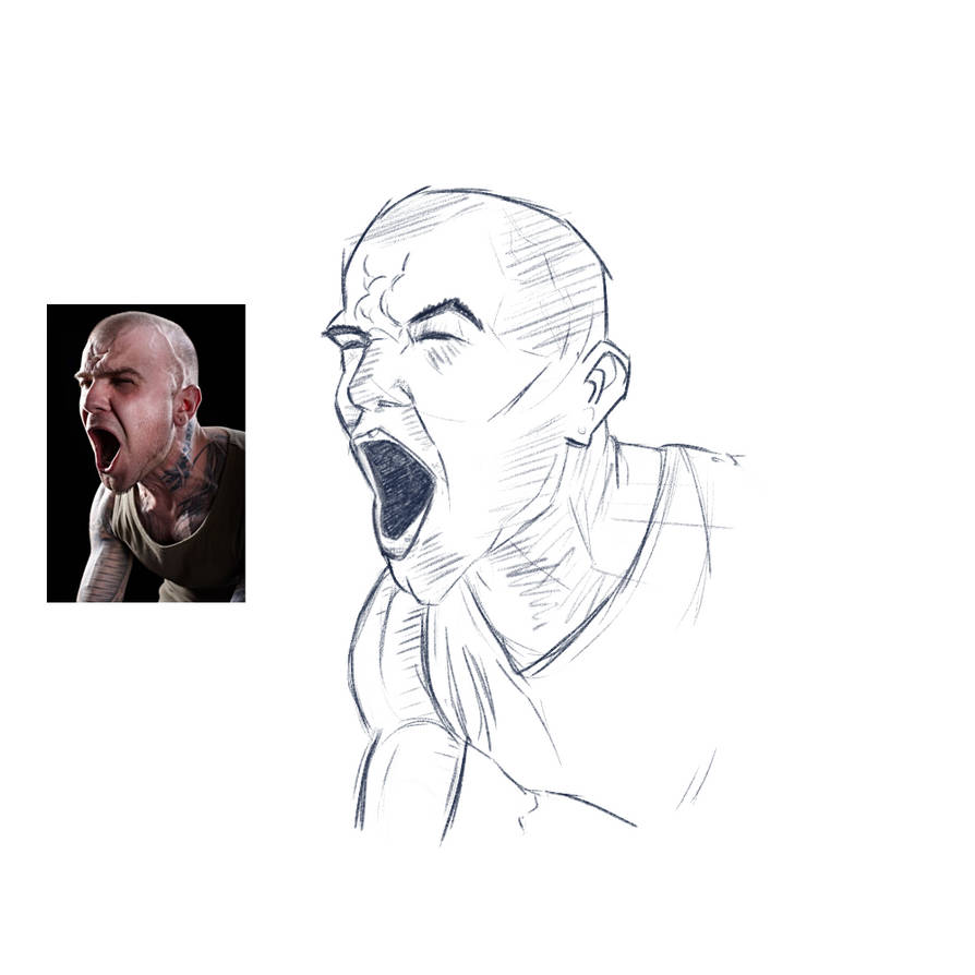 Shouting Man by bluepointpen on DeviantArt