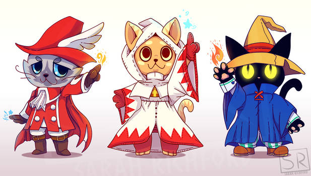 Red Mage, White Mage, Black Mage CATS