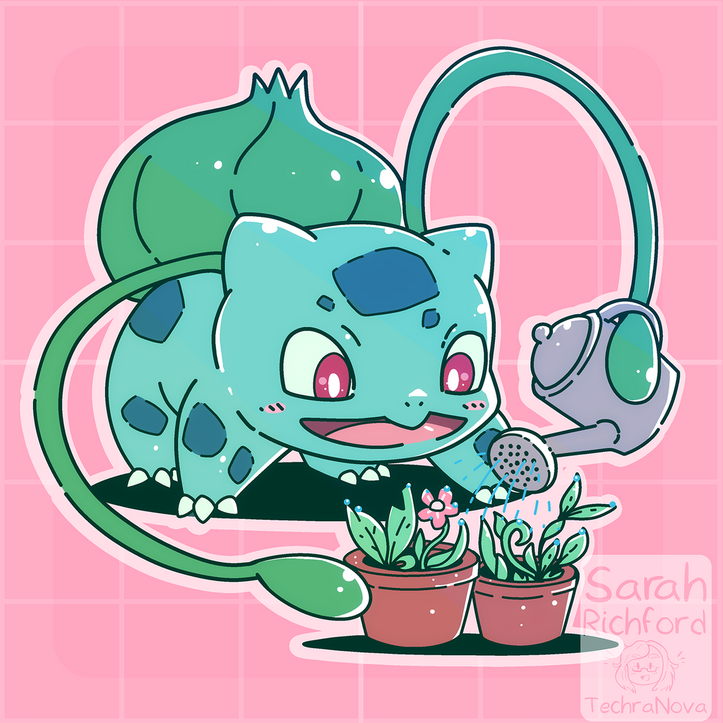 Bulbasaur Hello Bulbasaur Caring for his plants by SarahRichford on DeviantArt