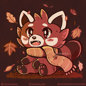 Falling Leaves Red Panda