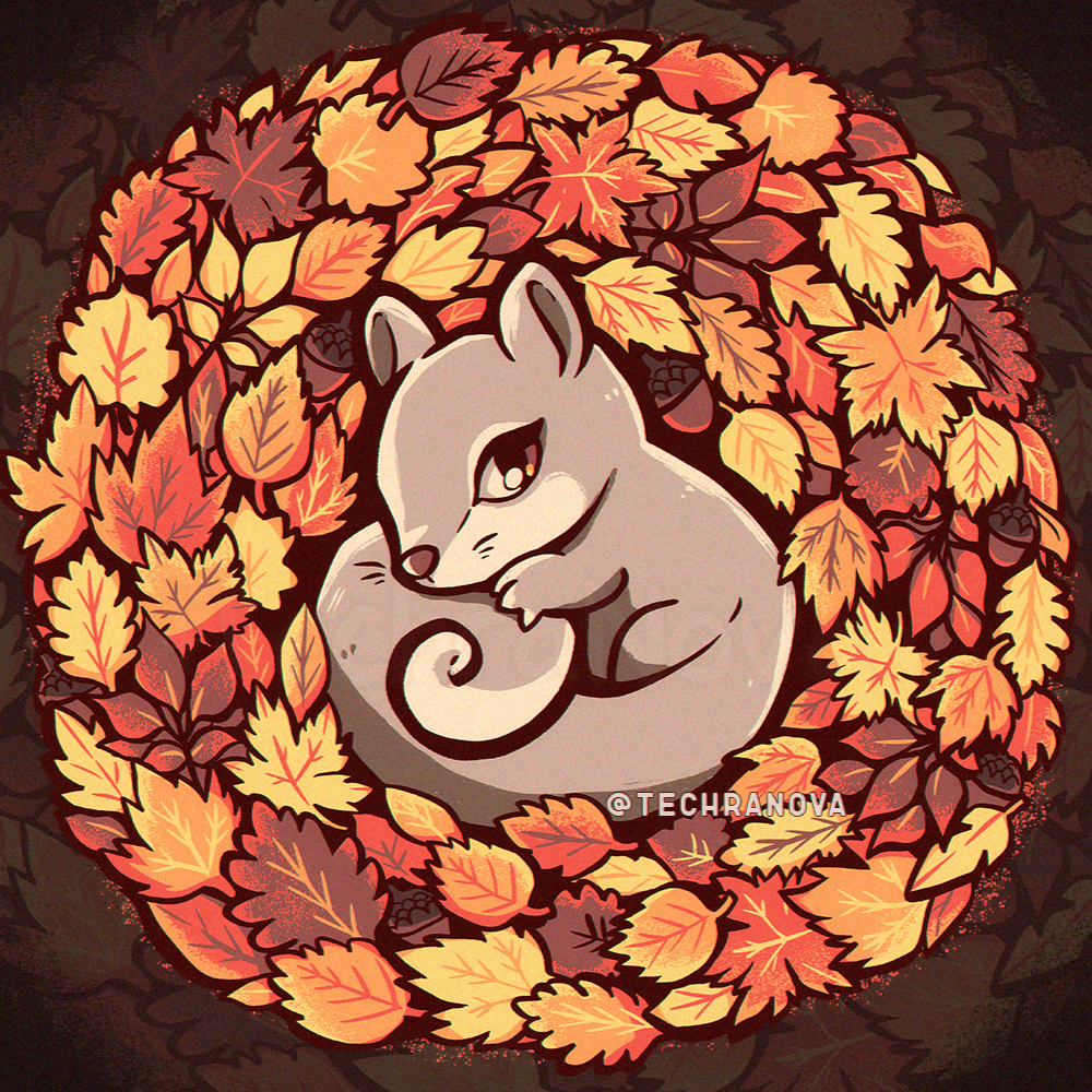 Squirrel Deviantart Squirrel upon autumn leaves by SarahRichford on DeviantArt