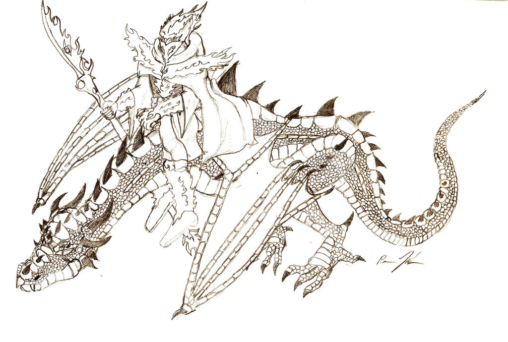 Red dragon elf rider by Ahmus on DeviantArt