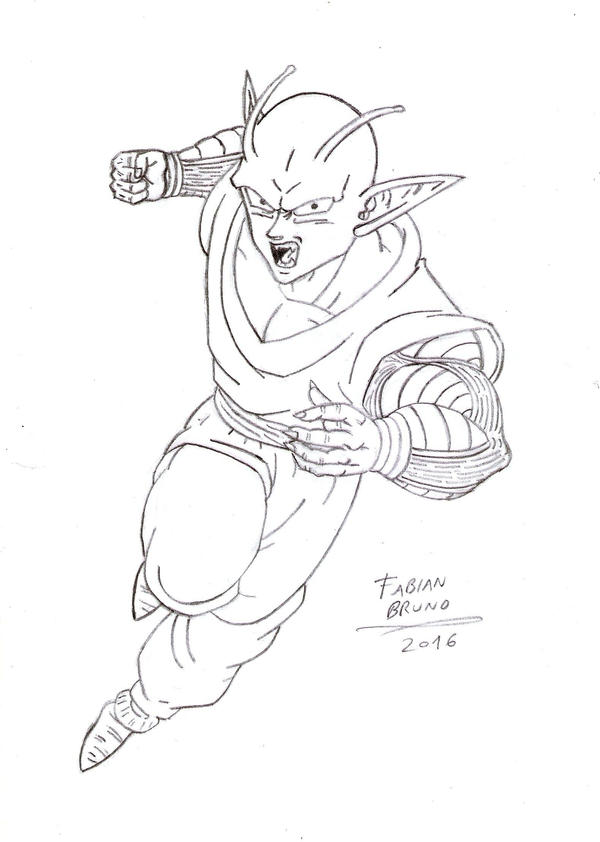 HOW TO DRAW PICCOLO FROM DRAGON BALL