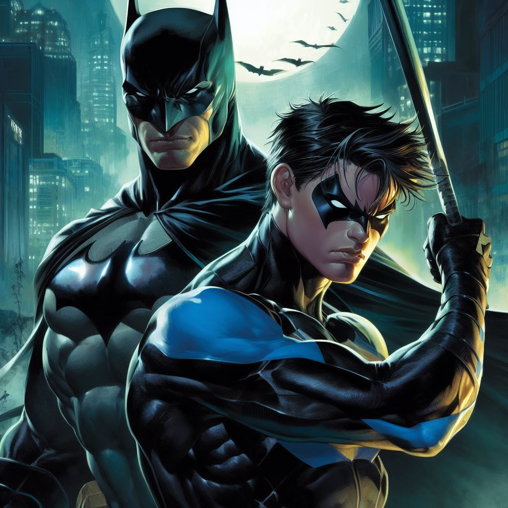 Batman and Nightwing by youraiart on DeviantArt