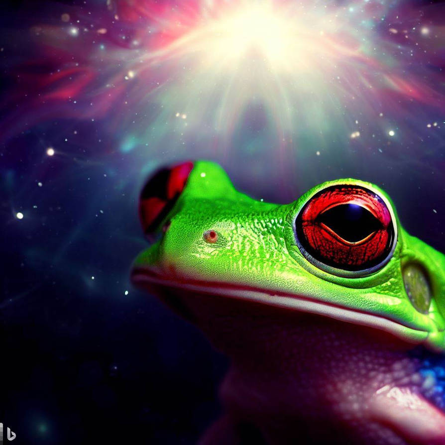 AI frog in space by rainbowhedghog on DeviantArt