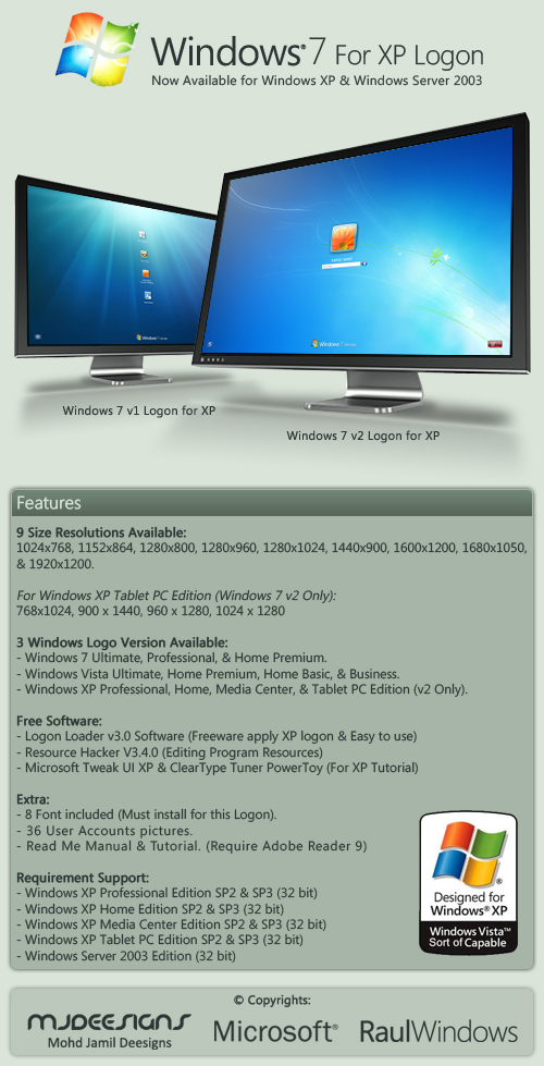 Win 7 Collection for XP Logon