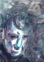 John Simm Dull Blue+Red Test Painting