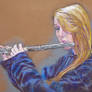 Savannah playing flute- pastel