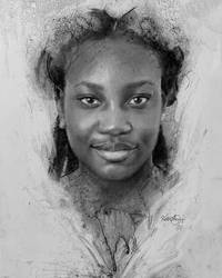 Portrait of a Girl - Charcoal on Paper