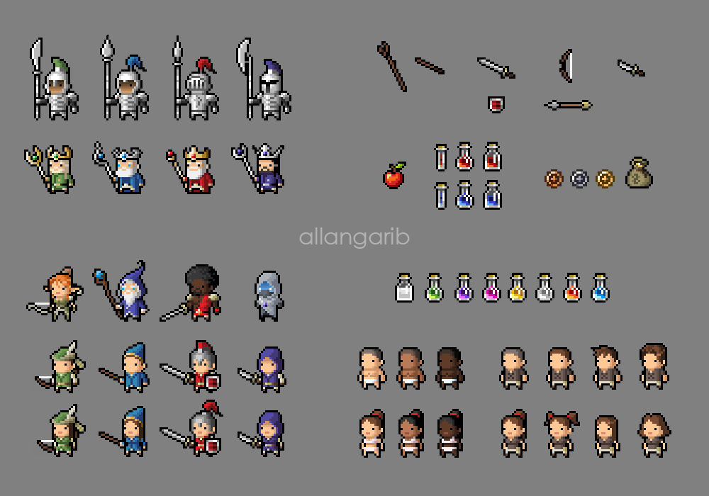 Pixel-Art RPG-characters by AllanGarib on DeviantArt