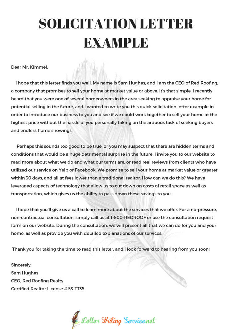 Solocit Example Solicitation Letter Example by LetterWriting on DeviantArt