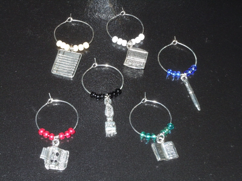 Creative Writing Wine Charm Set