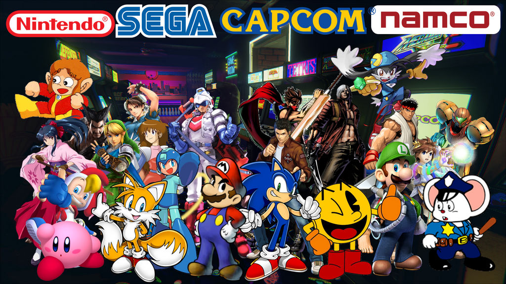 Игры сега нинтендо. Сега против Нинтендо. Sega Capcom. Sega vs Capcom. Персонажи игр Нинтендо.