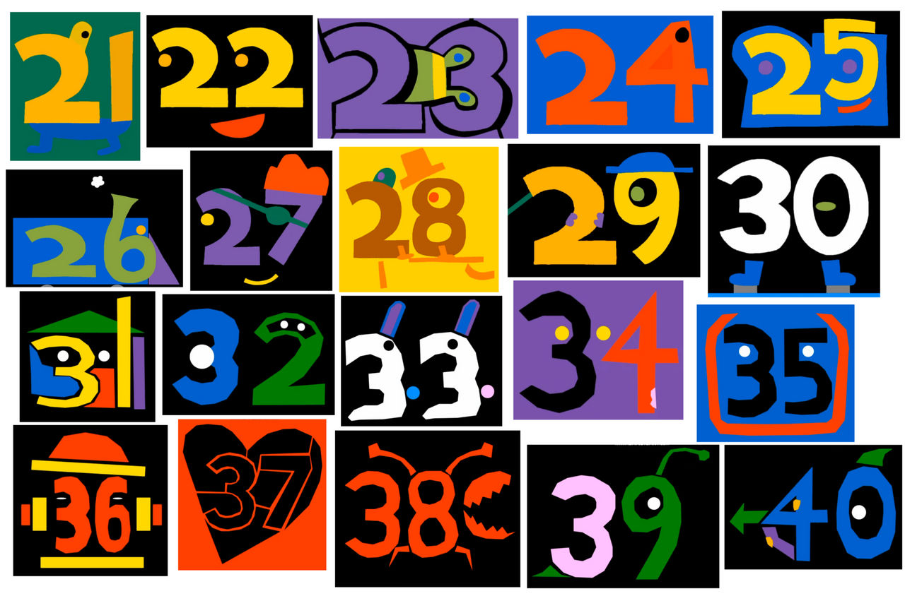 Abstract number count 21 - 40 by Matildasquirrel on DeviantArt