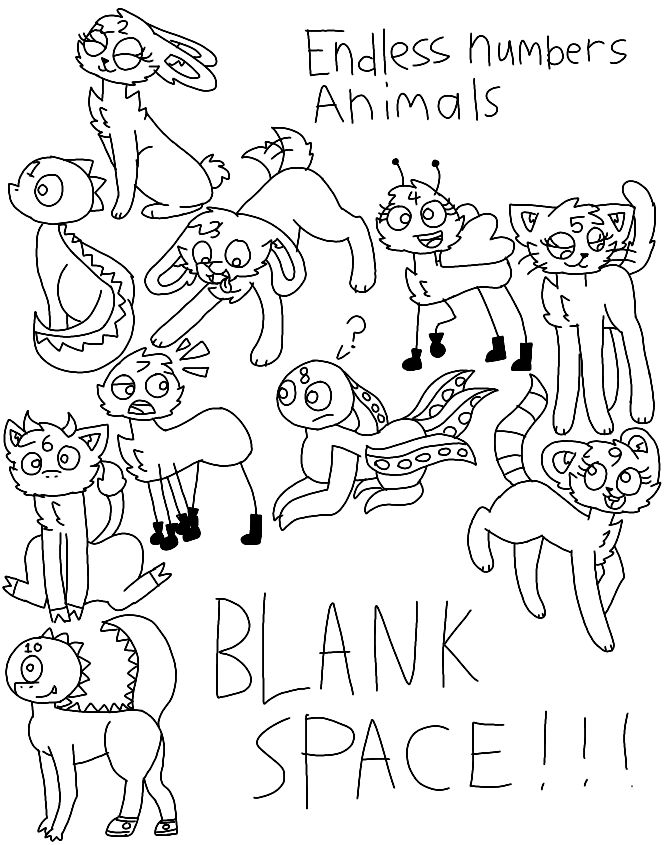 Endless numbers as animals (NO COLOR) by Matildasquirrel on DeviantArt