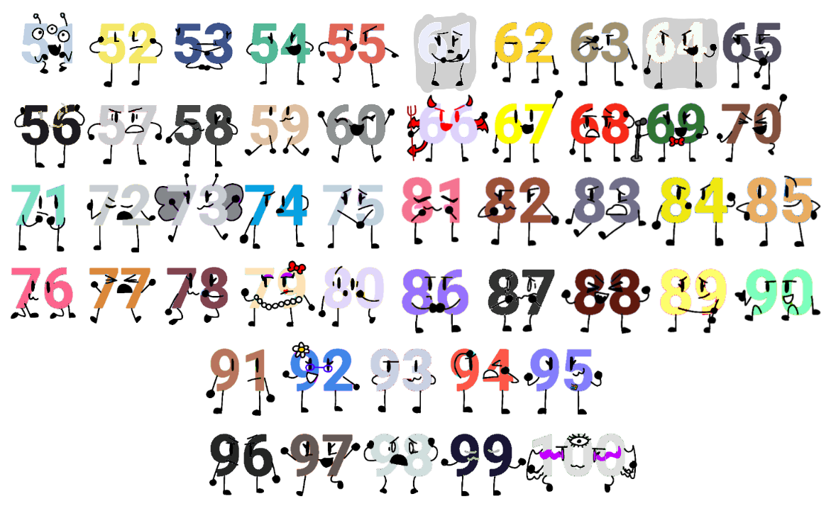 51 to 100 but the colors are fanmade