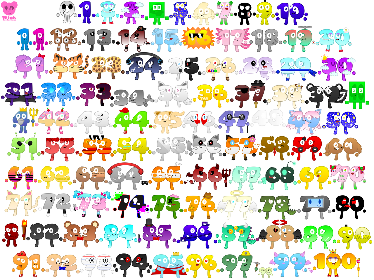 All the amazing number island characters by Matildasquirrel on DeviantArt