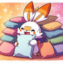 Scorbunny with pillows