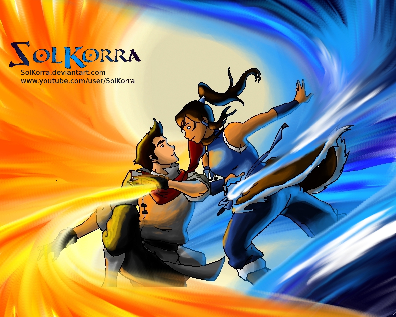 Korra and Mako Bending Love