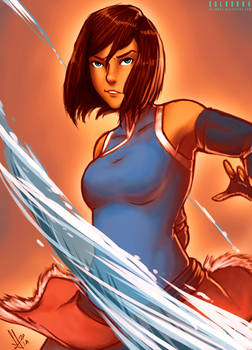 Korra Waterbender Gold Effect