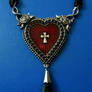 gothic heart necklace stock