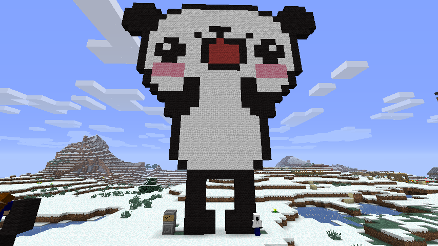 Minecraft Panda Face Pixel Art. 