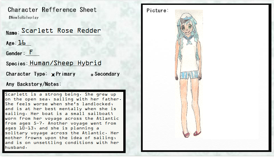 Character Reference Sheets PRIMARY on NewToRoleplay - DeviantArt