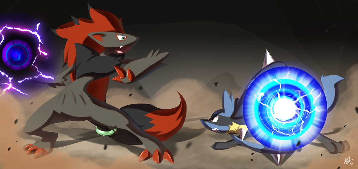 Lucario, Aura Sphere by ishmam on deviantART