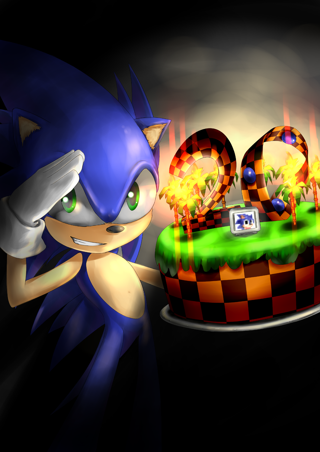 Sonic 20th anniversary cake