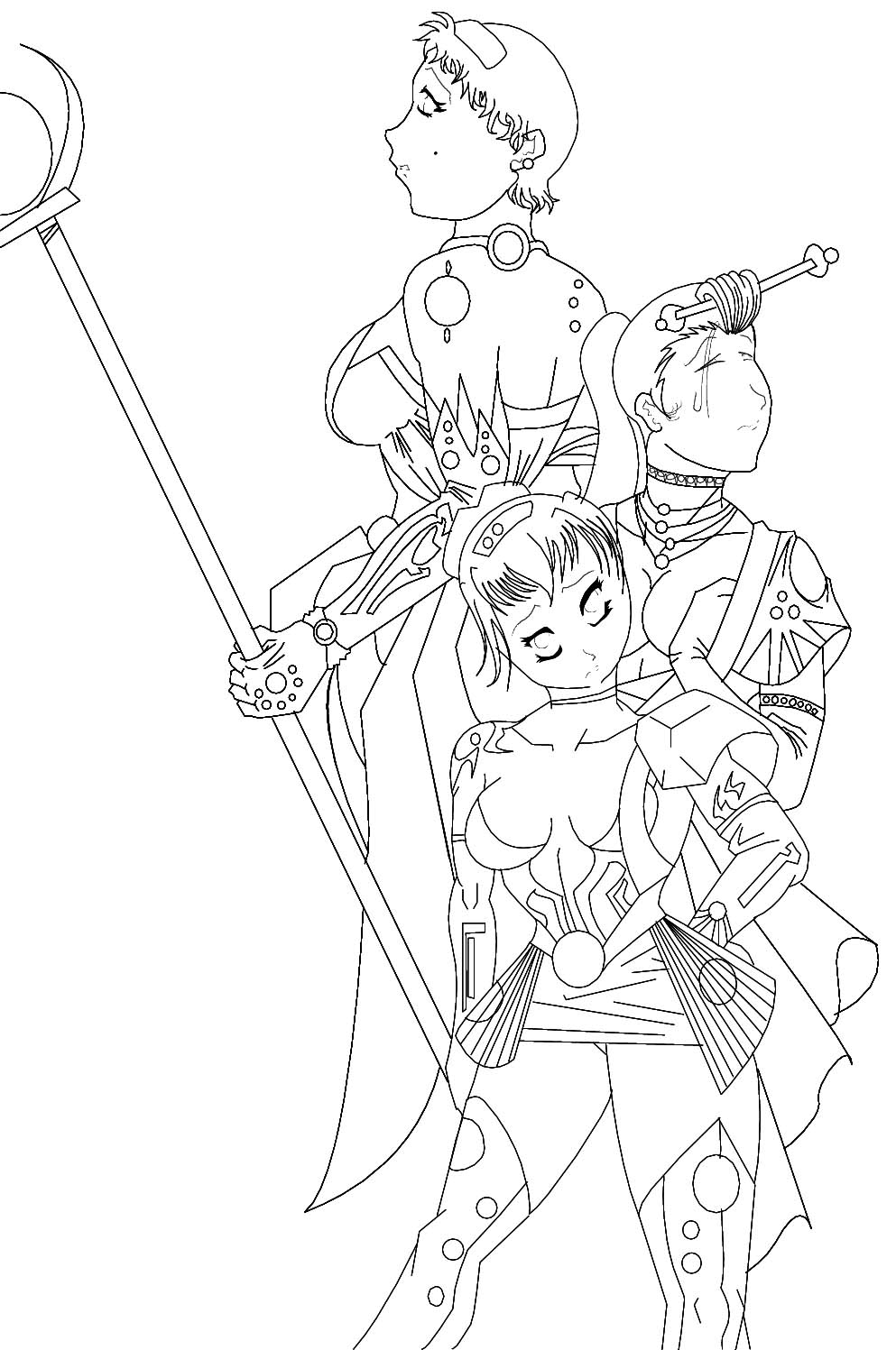 3 grlz lineart